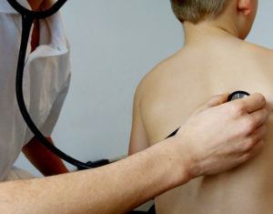 Chest examination of child with cough