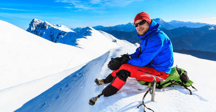 photo of healthy mountaineer on mountain