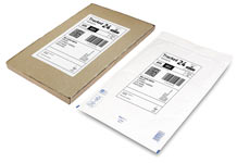 Photo of discreet packaging - box and jiffy bag with postage labels