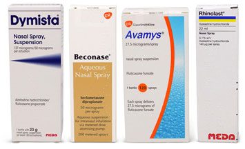 Hay fever nasal sprays